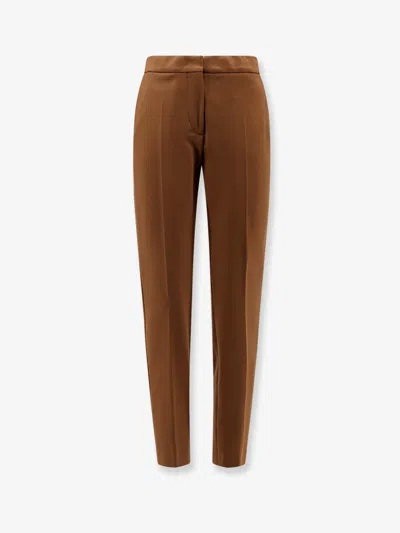 Max Mara Pegno Trousers In Viscose Blend In Brown