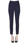Max Mara Pegno Stretch Jersey Ankle Pants In Navy Blue