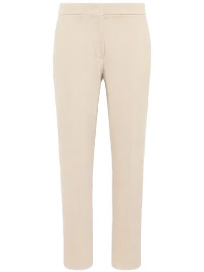 Max Mara Pressed-crease Cropped Trousers In Neutral