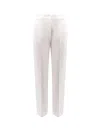 Max Mara Pegno Viscose Blend Trousers In White