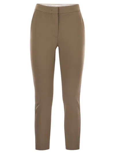 Max Mara Pegno Viscose Jersey Trousers In Brown
