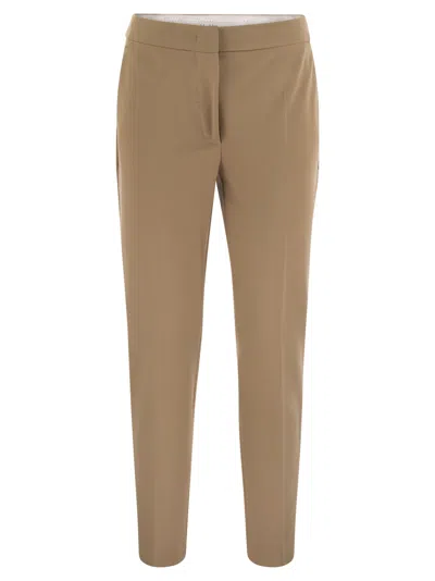 Max Mara High Waist Straight Leg Pants In Brown