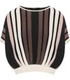 Max Mara Striped Batwing Top In Multi