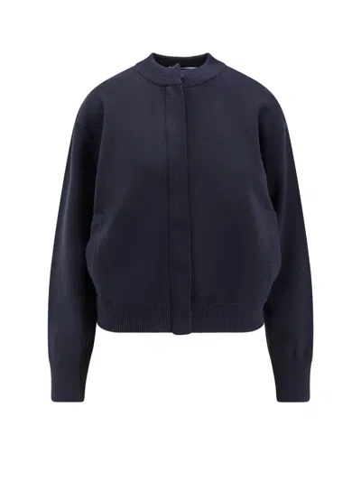 Max Mara Pelago Long-sleeved Knitted Cardigan In Blue