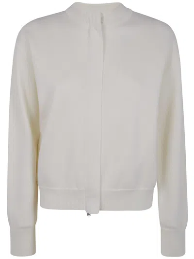Max Mara "pelago" Merinos Wool Bomber Jacket Clothing In White