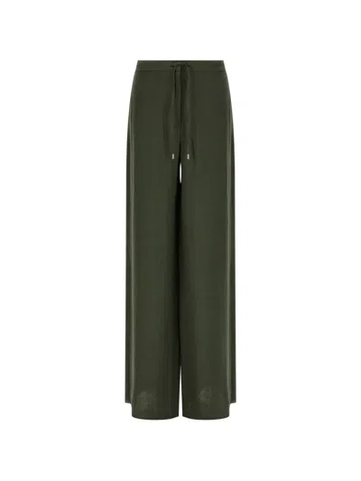 Max Mara Pelota Drawstring Wide-leg Trousers In Green