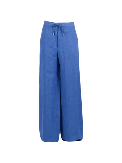 Max Mara Pelota Drawstring-waist Trousers In Blue