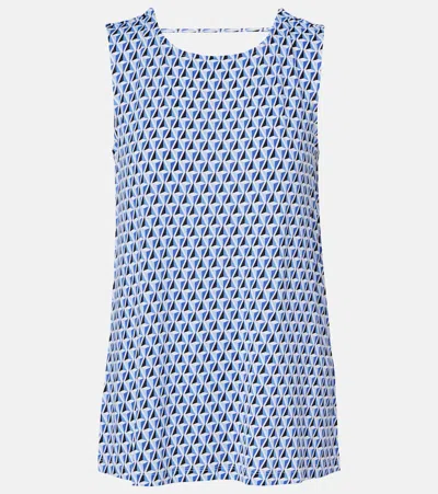 Max Mara Pelota Printed Top In Blue