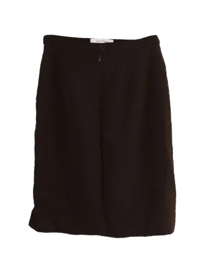 Pre-owned Max Mara Pencil Midi Skirt In Black