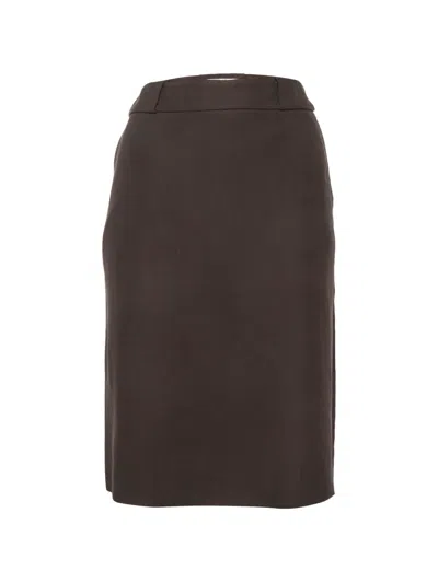 Pre-owned Max Mara Pencil Mid-length Skirt In Gray