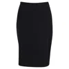 Max Mara Pinstripe Midi Pencil Skirt In Navy Blue Wool In Black