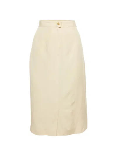Pre-owned Max Mara Pencil Skirt In Neutral