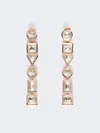 Max Mara Pendant Earrings With Crystals In Gold