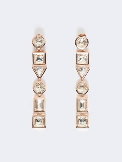 Max Mara Pendant Earrings With Crystals In Gold