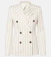 Max Mara Pensile Cotton And Linen Blazer In Purple