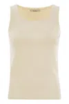 Max Mara Pentola Sleeveless Knitted Top In Beige