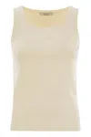 Max Mara Pentola Sleeveless Knitted Top In Beige