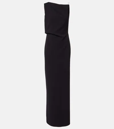 Max Mara Pentola Asymmetric Maxi Dress In Black