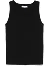 Max Mara Fitted Black Tank Top With Embossed Branding