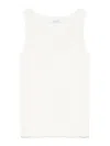 Max Mara Textured White Sleeveless Top With Round Neckline In Neutral