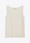 Max Mara Pentola Sleeveless Knitted Top In Ivory