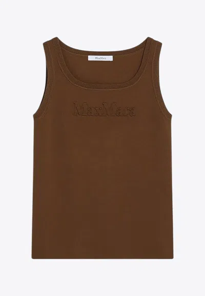 Max Mara Pentola Viscose Tank Top In Olive