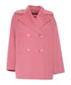 Max Mara Spadino Peony Coat In Pink