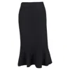 Max Mara Peplum Midi Skirt In Black Wool In Black