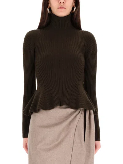 MAX MARA MAX MARA PEPLUM TURTLENECK SWEATER