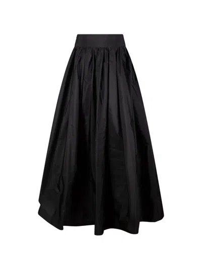 Max Mara Peplum-waist Gathered Maxi Skirt In Black