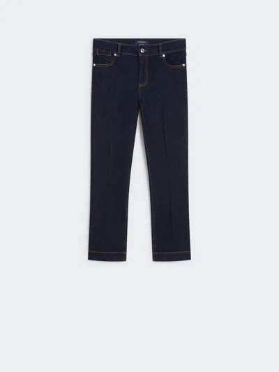Max Mara Perfect Fit Cropped Jeans In Blue