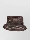 MAX MARA PERFORATED BELTED WIDE BRIM WOVEN HAT