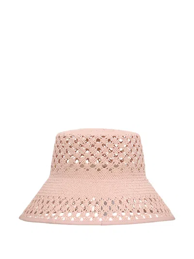 Max Mara Perforated Hat In Pink
