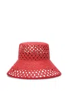 Max Mara Openwork Bucket Hat In Red