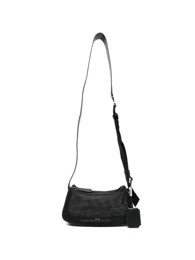 Max Mara Perforated Shoulder Bag In Black