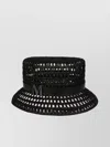MAX MARA PERFORATED STRAW HAT LEATHER BAND