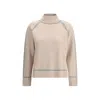 Max Mara Pescara Turtleneck Wool-cashmere Sweater In Neutral