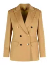 Max Mara Pesche Beige Camel Blazer In Brown