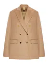 Max Mara Long-sleeved Suit Jacket In Neutral