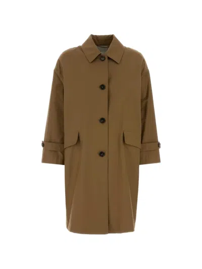Max Mara Petali Flap Pocket Overcoat In Brown