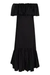 Max Mara Studio Petali Poplin Maxi Dress In Black