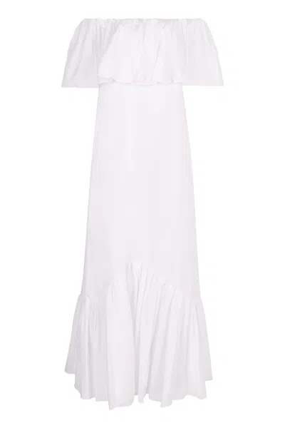 Max Mara Petali Poplin Maxi Dress In White
