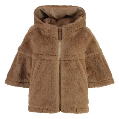 MAX MARA PETALO HOODED CAMEL HAIR AND SILK-BLEND JACKET