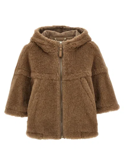 Max Mara 'petalo4' Cape In Brown