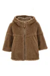 Max Mara Petalo Hooded Camel Hair And Silk-blend Jacket In Brown