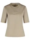 Max Mara 'peter' Beige Wool T-shirt Women In Gray