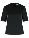Max Mara 'peter' Wool T-shirt Short Sleeves In Black