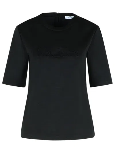 Max Mara 'peter' Wool T-shirt Short Sleeves In Black