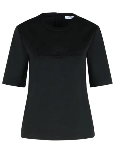 Max Mara 'peter' Wool T-shirt Short Sleeves In Black