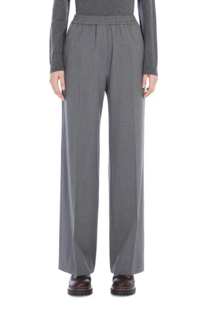 Max Mara Petra Elastic Waist Pants In Medium Grey